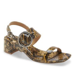Topshop Snake Print Sandal Square Toe Slinback 7.5